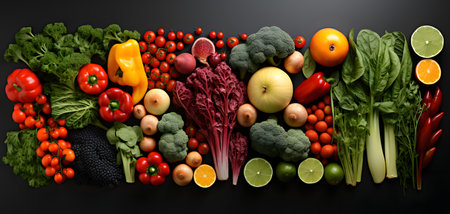 Art meets raw materials in this minimalist grid featuring organic fruits and vegetables.の素材