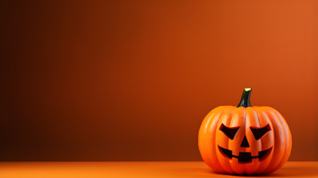 Elegant Halloween concept on an orange background, ideal for stock photos and designs.の素材