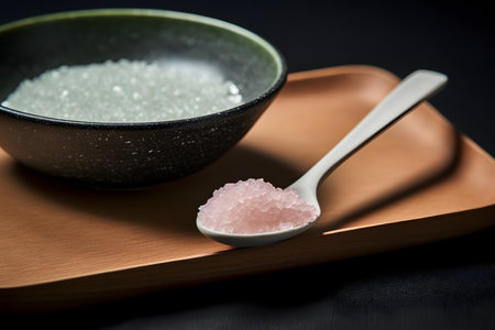 Artful details abound in a salt and pepper bowl, capturing the essence of softly organic textures. Culinary artistry.の素材