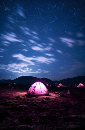 Create a galactic campsite experience under the elegance of the Milky Way.の素材