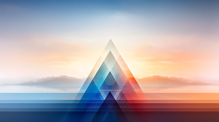 An eye-catching geometric pattern with anamorphic art elements, creating a visually stunning backdrop for any creative project. (geometric, pattern, anamorphic, art, backdrop)の素材