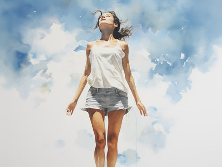 Artistic captures of nature's beauty in watercolor style.の素材