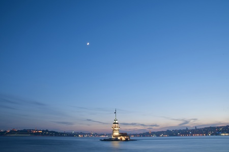 The Maiden's Tower (Kiz Kulesi) In Istanbul, Turkeyの写真素材