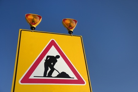 Road Work Signの写真素材