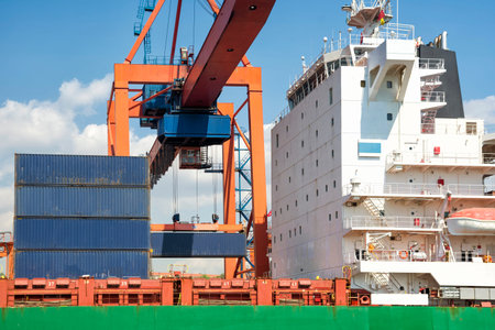 Loading Cargo On A Ship