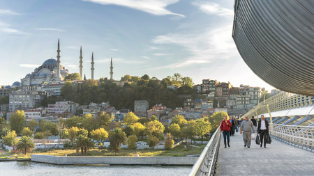 Halic Metro Bridge, Istanbul, Turkeyのeditorial素材