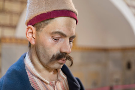 Wax Sculpture Of A Braided Guard Zuluflu Baltaci Inside Topkapi Palace, Istanbul, Turkey