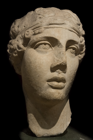 Head Of Sappho The Poet, Istanbul Archeology Museum, Turkeyのeditorial素材
