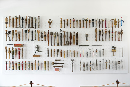 Collection of batons (Relay Of Youth) given to Yugoslavia's former president Josip Broz Tito inside House Of Flowers (Mausoleum). Belgrade, Serbiaのeditorial素材