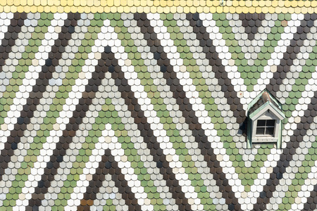 Roof Tiles Of St. Stephen's Cathedral, Vienna, Austriaの写真素材