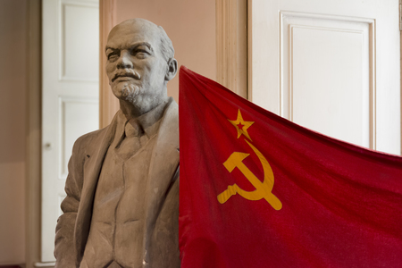 Statue of Vladimir Lenin, Museum of Communism, Prague, Czech Republicのeditorial素材
