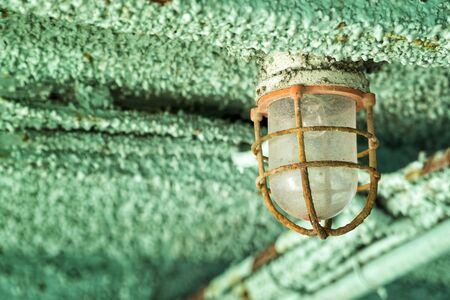 Rusty Lamp On Ceilingの写真素材