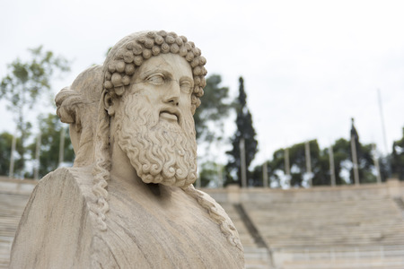 Herm Statue At Panathenaic Stadium, Athens, Greeceのeditorial素材