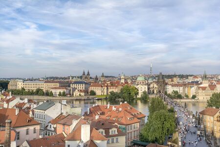 Cityscape of Prague, the capital and largest city of the Czech Republic, the 14th largest city in the European Union, also the historical capital of Bohemia.のeditorial素材