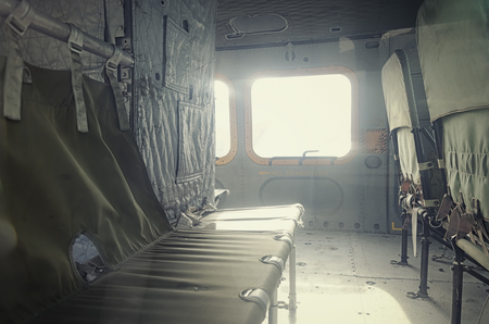 Inside The Military Transport Helicopterの写真素材