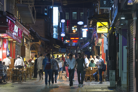 People walking at the streets of Kadikoy, a large, populous, and cosmopolitan district of Istanbul, Turkey on the northern shore of the Sea of Marmara. Istanbul, Turkeyのeditorial素材
