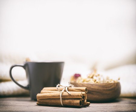 Cinnamon Sticks And Herbal Teaの写真素材