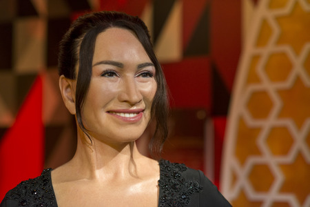 Wax sculpture of Demet Akbag, a Turkish theatre and film actress on display at Madame Tussauds Istanbul.のeditorial素材