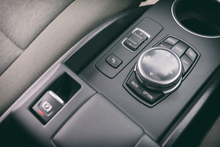 Interior detail from car a B-class, high-roof hatchback manufacturedの写真素材