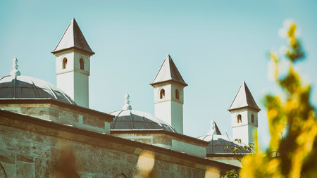 Ottoman Style Chimneys And Domes, Sultan Ahmet Square, Istanbul Turkey