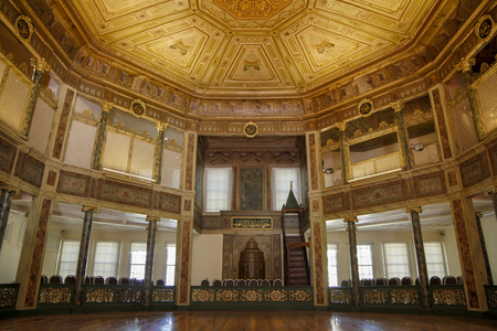 ISTANBUL, TURKEY, JUNE 9, 2012: Interior detail from Semahane hall of Galata Mevlevihane Museum (Kulekapi Mevlevihanesi), this is where whirling dervishes practice of whirling as a form of dhikr.のeditorial素材