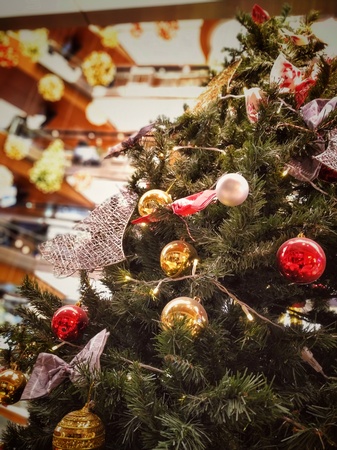 Christmas Tree Inside The Shopping Mallの写真素材