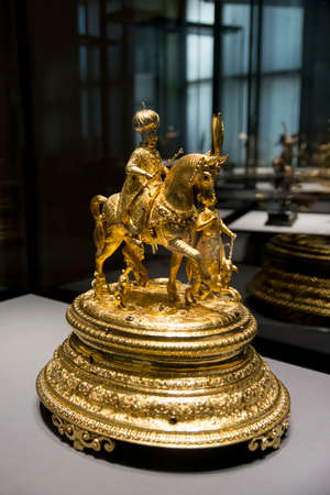 Clock with a Pasha on Horseback from Kunsthistorisches Museum (Museum of Art History) an art museum in Vienna, Austria.のeditorial素材