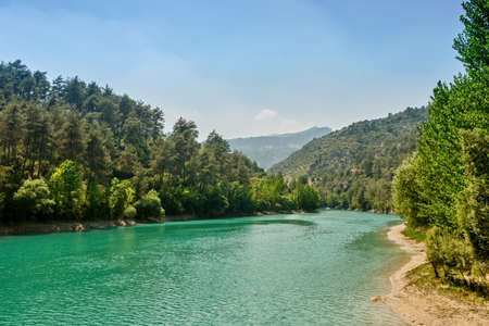 Dam Reservoir From Kadincik Hydroelectric Power Plant, Mersin Turkeyの写真素材