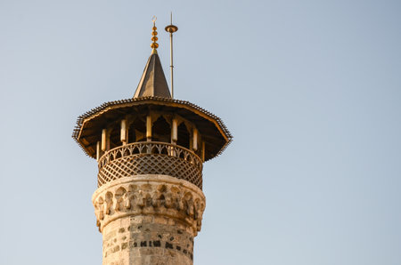 Architectural Minaret Detail From Sarimiye Mosque, Antakya, Hatay, Turkey (2013)の写真素材