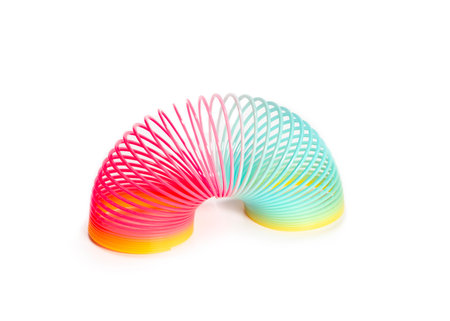 Slinky (Stress Spring Toy), Isolated On White Backgroundの写真素材