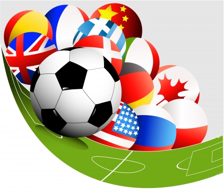 Abstract football background with flagsのイラスト素材
