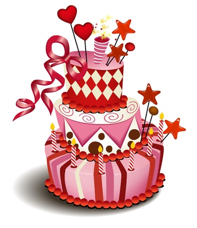 Big pink cake のイラスト素材