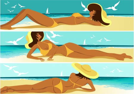 Hot summer banners のイラスト素材