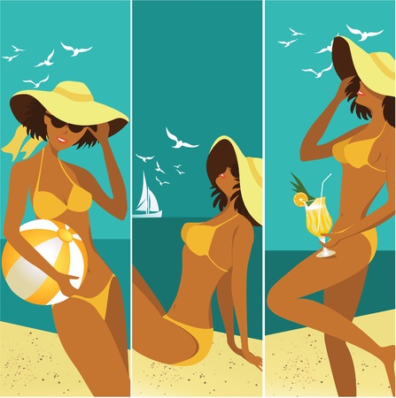 Hot summer banners のイラスト素材