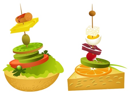 Small food pyramids のイラスト素材