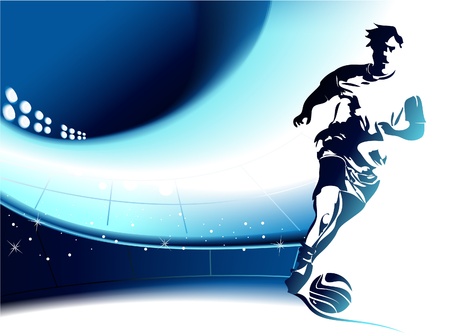 Football background with playerのイラスト素材