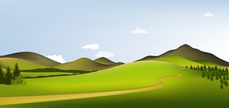 Mountain landscape with roadのイラスト素材