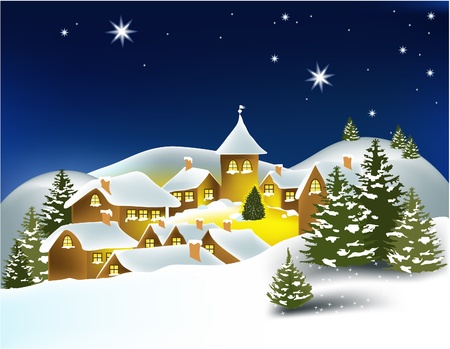 Winter townのイラスト素材