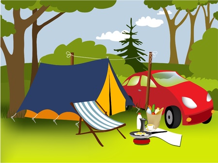 Picnic place のイラスト素材