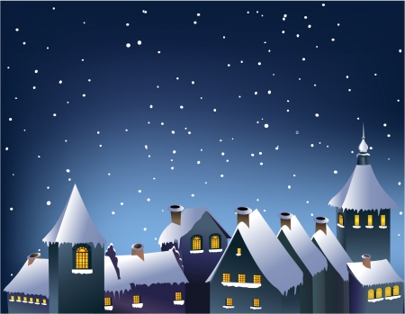 Winter town のイラスト素材