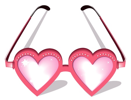 Valentine pink glassesのイラスト素材