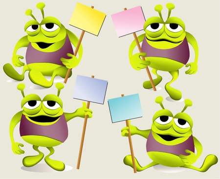 Cartoon green monsters のイラスト素材