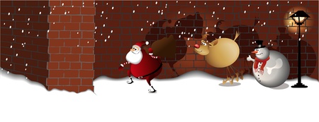Santa Claus  street missionのイラスト素材