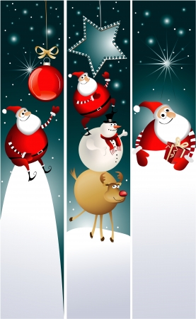 Christmas banners with Santa Clausのイラスト素材