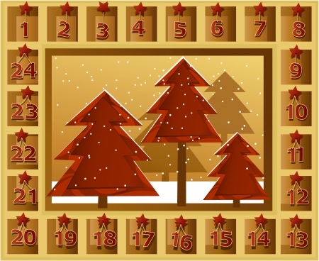 Christmas calendarのイラスト素材