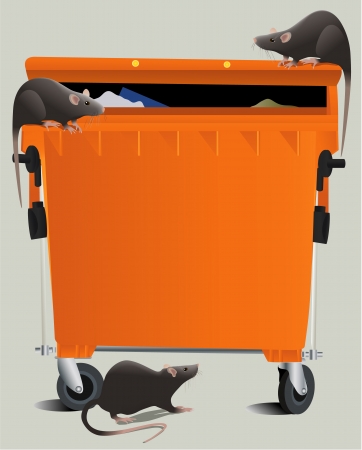 Rats in the rubbish dumpのイラスト素材