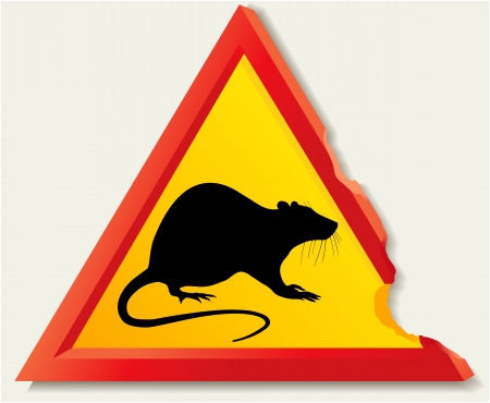 Road sign with ratのイラスト素材