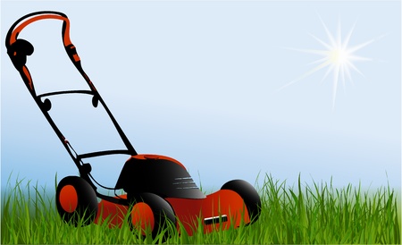 Nature background wih lawnmover のイラスト素材