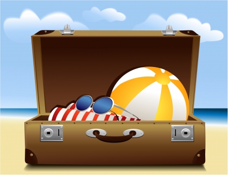 Summer luggageのイラスト素材