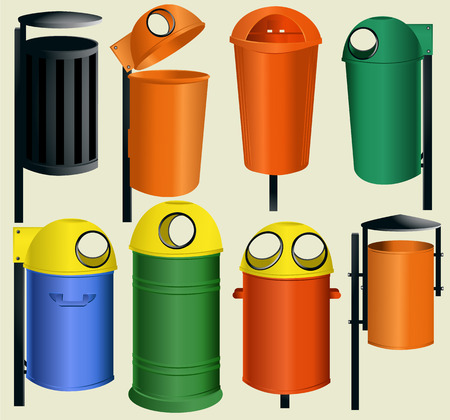 Set of recycle bins のイラスト素材